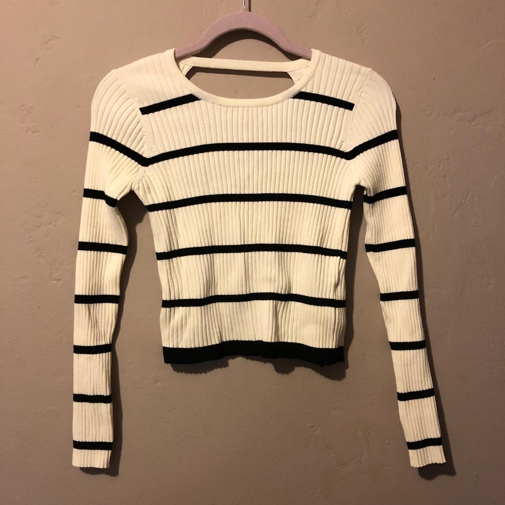 Nwt zara striped cropped long sleeve